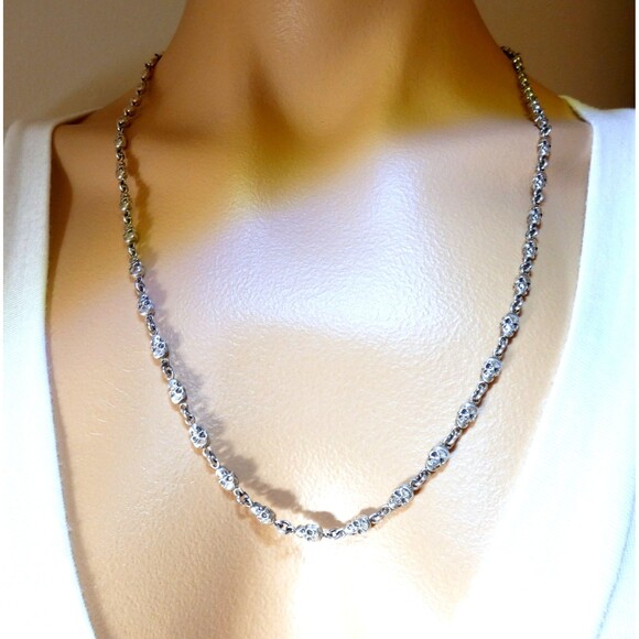 KING BABY STUDIO Rare Skull  Sterling Silver Necklace 24" - Picture 7 of 8